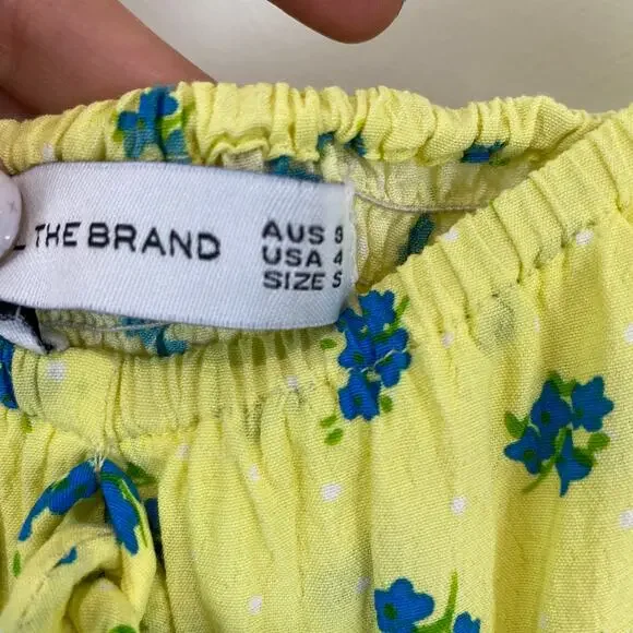 Faithfull the Brand Bette Midi Dress Lemon Print Cottagecore Euro Summer S - Picture 4 of 10